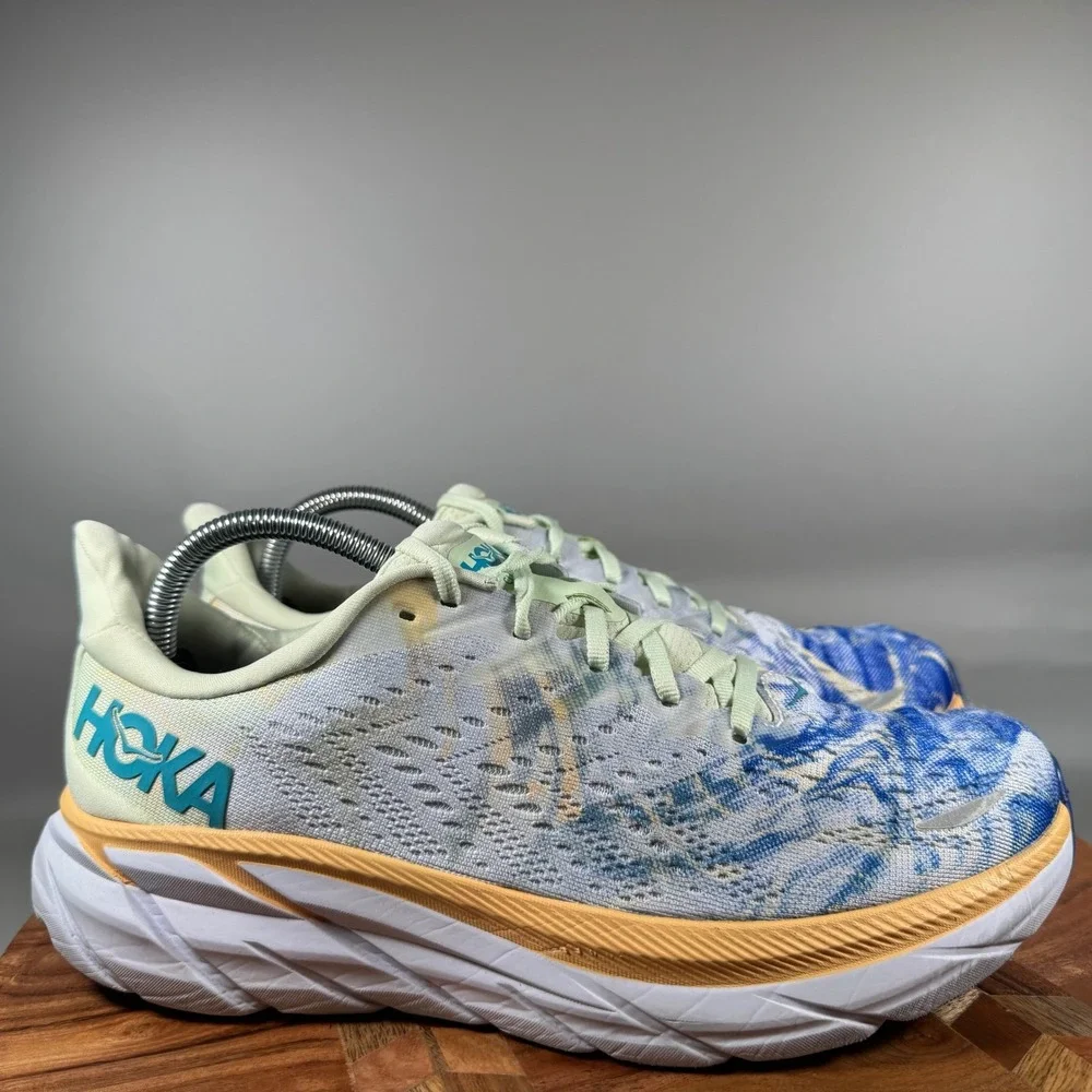 HOKA ONE ONE Clifton 8 Together Blue Orange Running Shoes Mens 9D 1119393-TGT